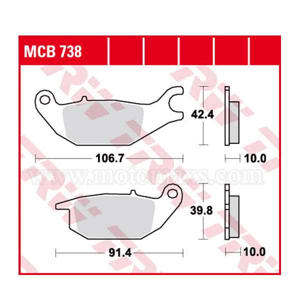 Pastillas Freno TRW MCB738 Orgánica