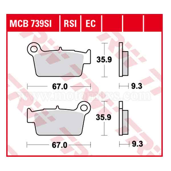 Pastillas Freno TRW MCB739RSI Sinterizada