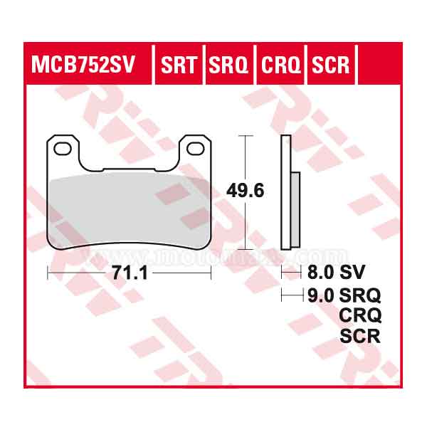 Pastilla Freno TRW MCB752SRQ Sinterizada