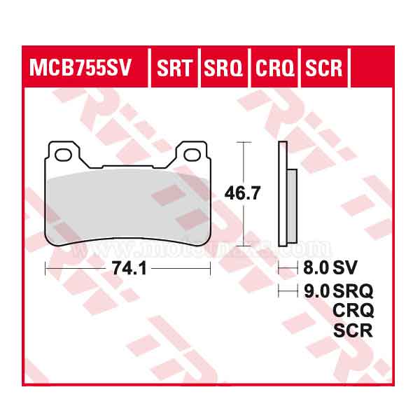 Pastillas Freno TRW MCB755SRT Sinterizada