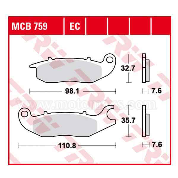 Pastillas Freno TRW MCB759EC Eco Orgánica