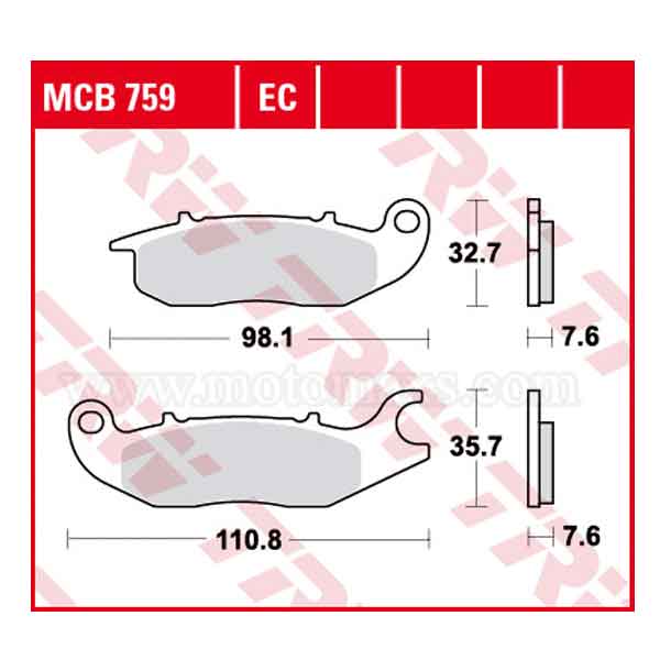 Pastillas Freno TRW MCB759 Orgánica