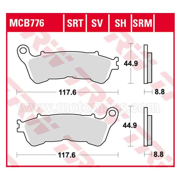 Pastilla Freno TRW MCB776SRM Sinterizada