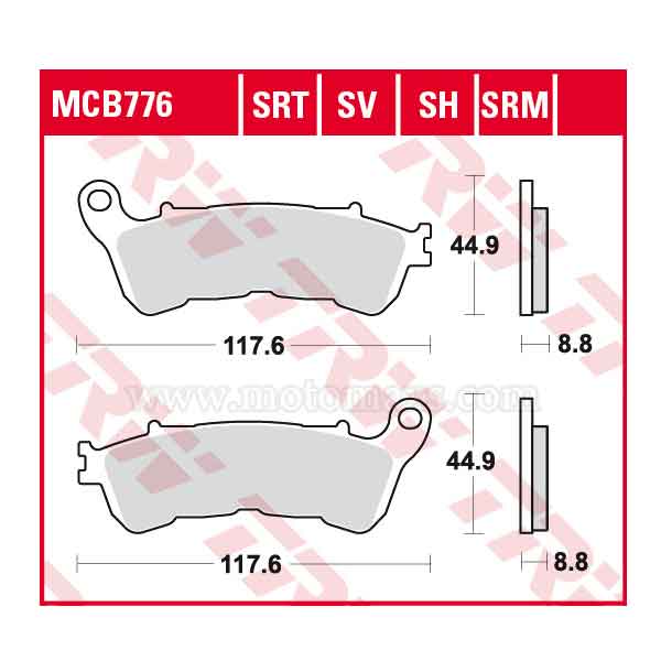 Pastilla Freno TRW MCB776SV Sinterizada