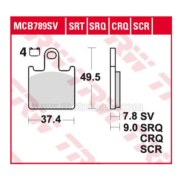 Pastilla Freno TRW MCB789CRQ Hyper-Carbono