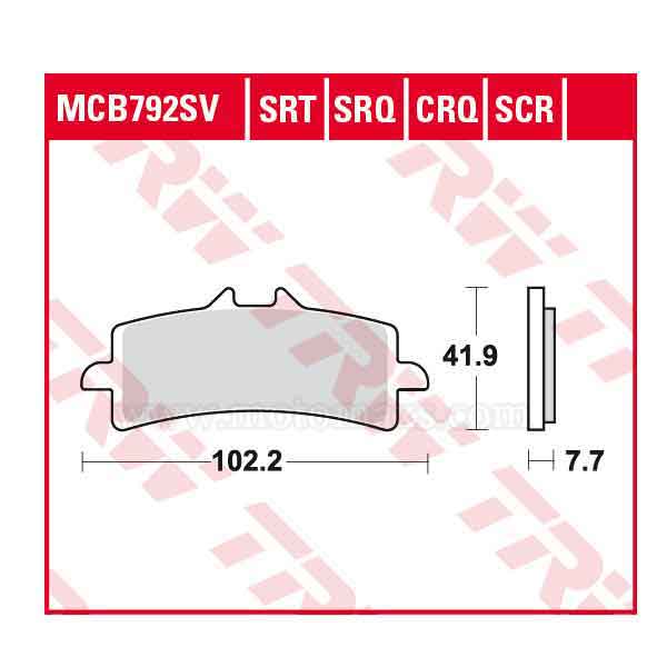 Pastillas Freno TRW MCB792SRT Sinterizada