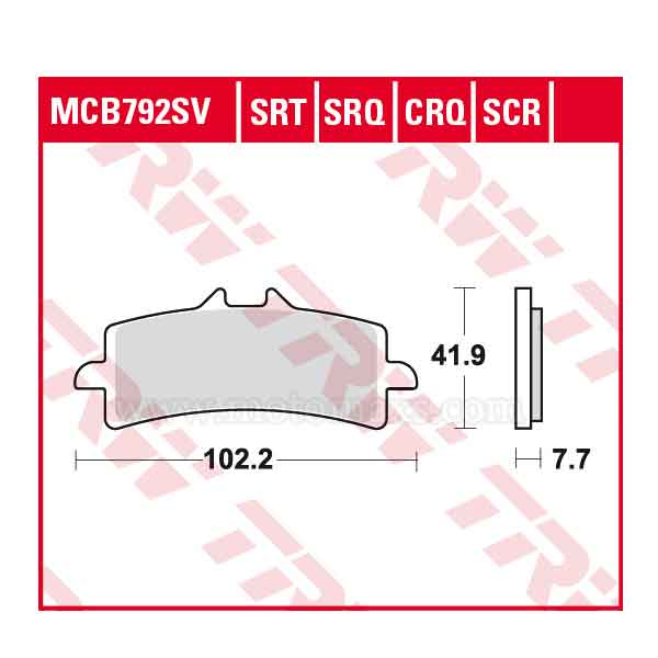 Pastillas Freno TRW MCB792SV Sinterizada