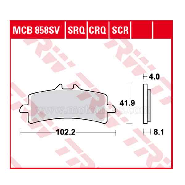 Pastillas Freno TRW MCB858SV Sinterizada