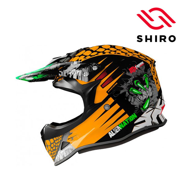 Casco Cross Niño Shiro MX-308 "Alien Nation" Naranja