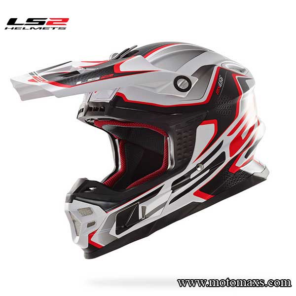 Casco Cross LS2 LIGHT COMPASS Blanco-Rojo