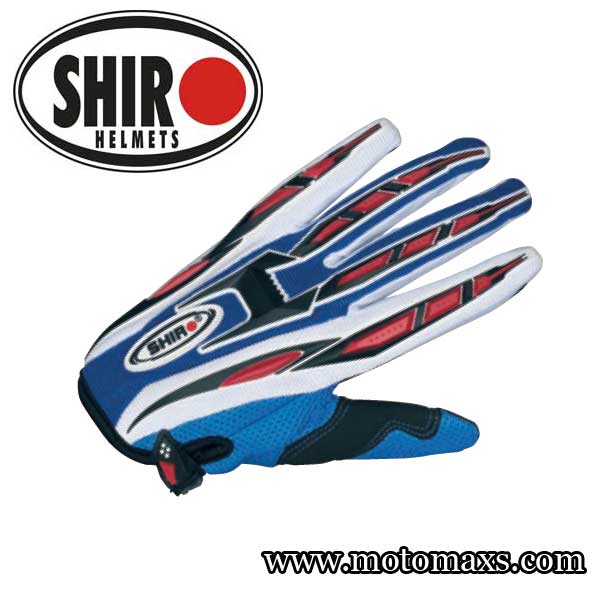 Guantes Cross Shiro "MX-01" Azul.