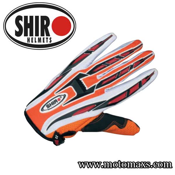 Guantes Cross Shiro "MX-01" Naranja.