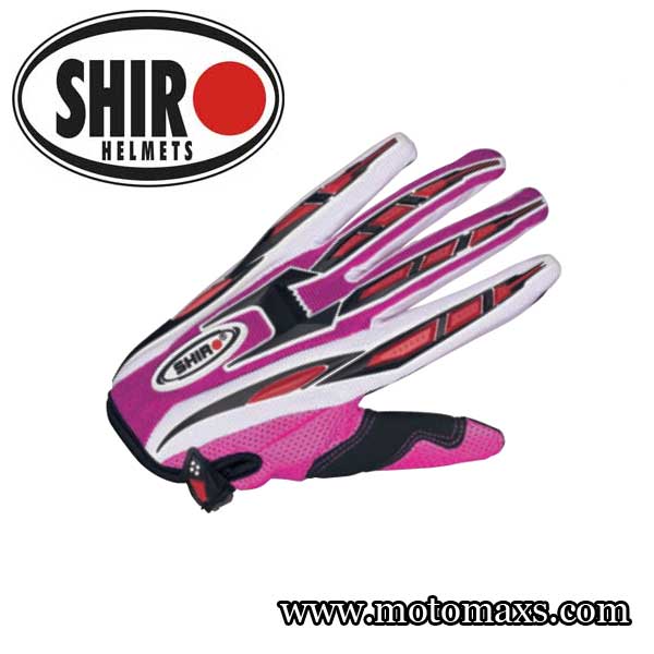 Guantes Cross Shiro "MX-01" Rosa.