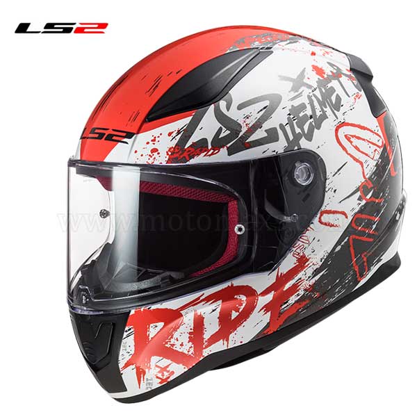 Casco LS2 Rapid FF353 "Naughty" Blanco-Rojo.