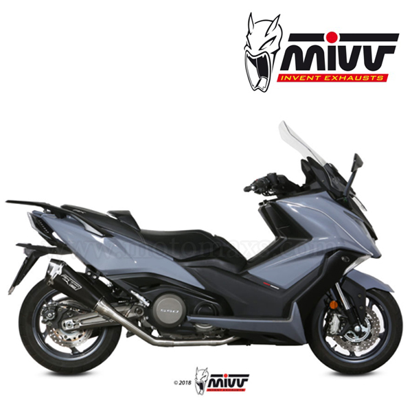 Escape Completo MIVV "Delta Race Black" (Acero) Kymco AK-550