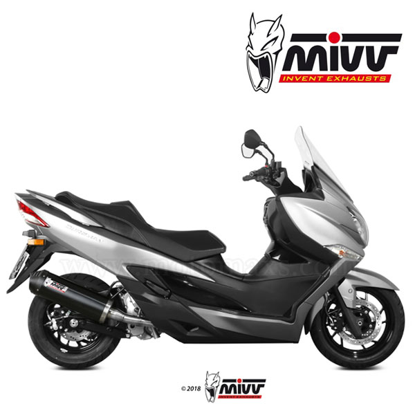 Escape MIVV "Oval Black" Slip-On (Acero) Suzuki Burgman 400