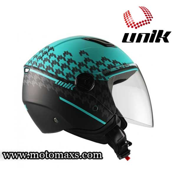 Casco Jet UNIK CJ-16 TREND Turquesa - Negro