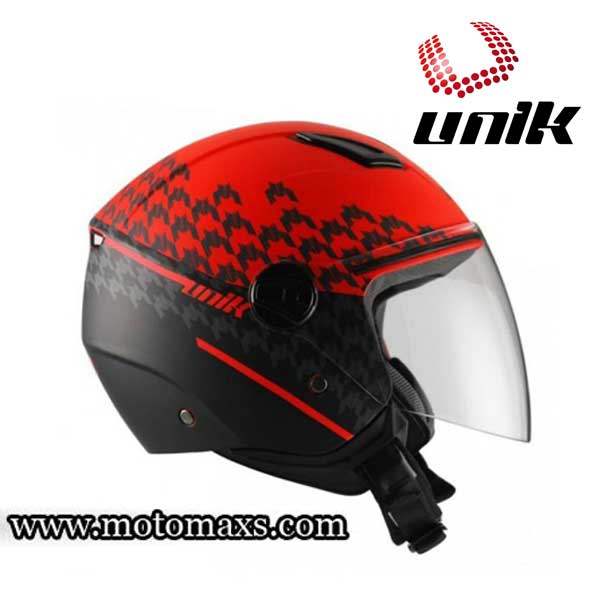 Casco Jet UNIK CJ-16 TREND Rojo - Negro Mate