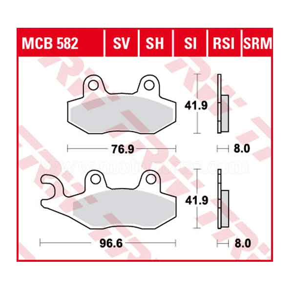 Pastilla Freno TRW MCB582EC Eco Orgánica