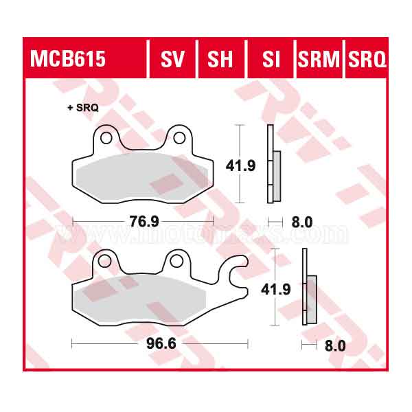 Pastilla Freno TRW MCB615SRM Sinterizada