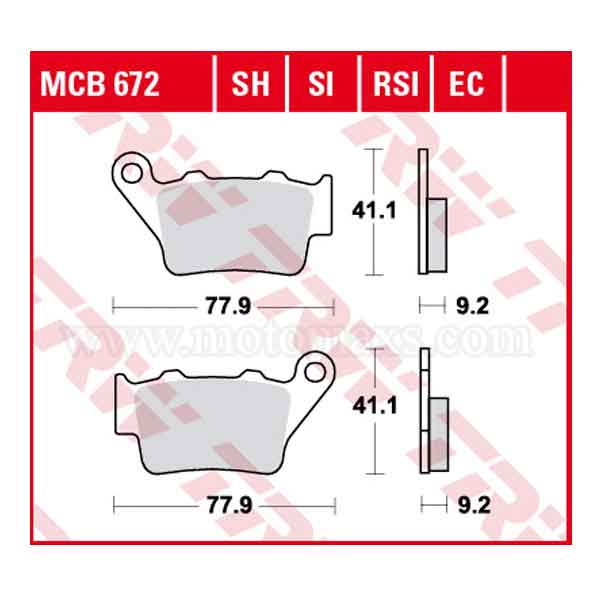 Pastillas Freno TRW MCB672EC Eco Orgánica