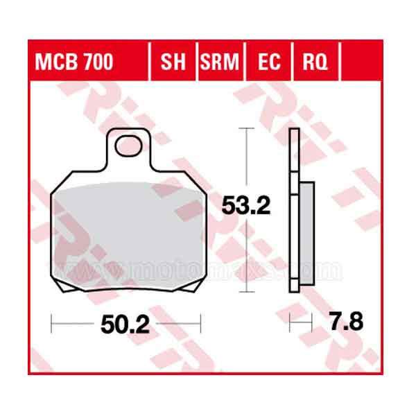 Pastilla Freno TRW MCB700EC Eco Orgánica