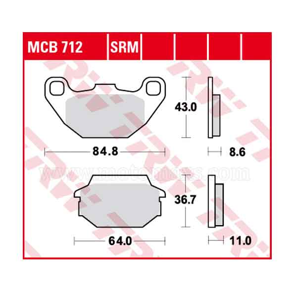 Pastilla Freno TRW MCB712 Orgánica