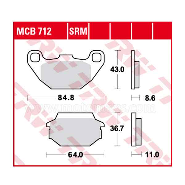 Pastilla Freno TRW MCB712SRM Sinterizada