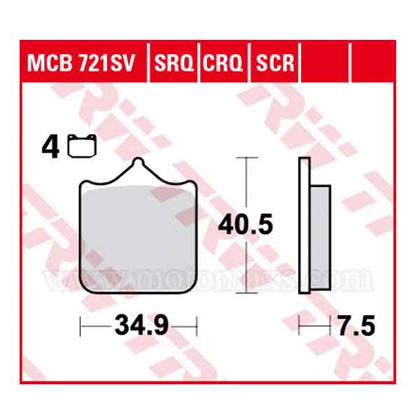 Pastillas Freno TRW MCB721SRQ Sinterizada