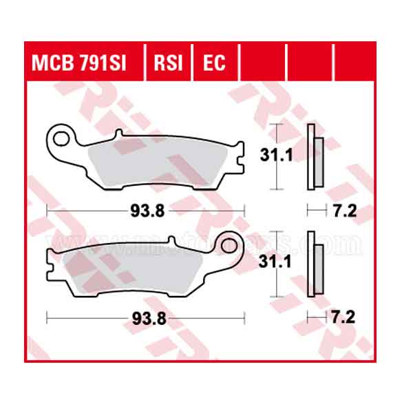 Pastilla Freno TRW MCB791RSI Sinterizada