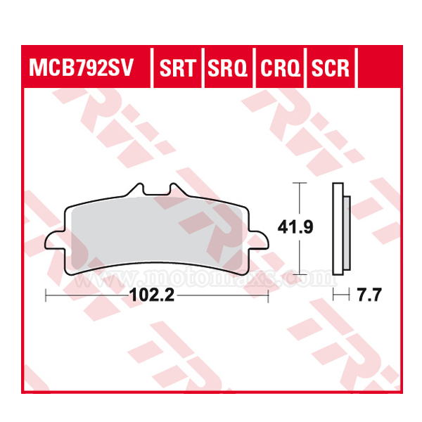 Pastillas Freno TRW MCB792SCR Sinterizada-Carbono