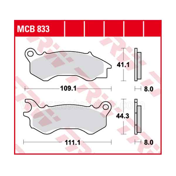 Pastilla Freno TRW MCB833EC Eco Orgánica