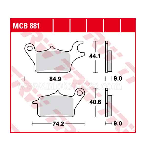 Pastilla Freno TRW MCB881 Orgánica