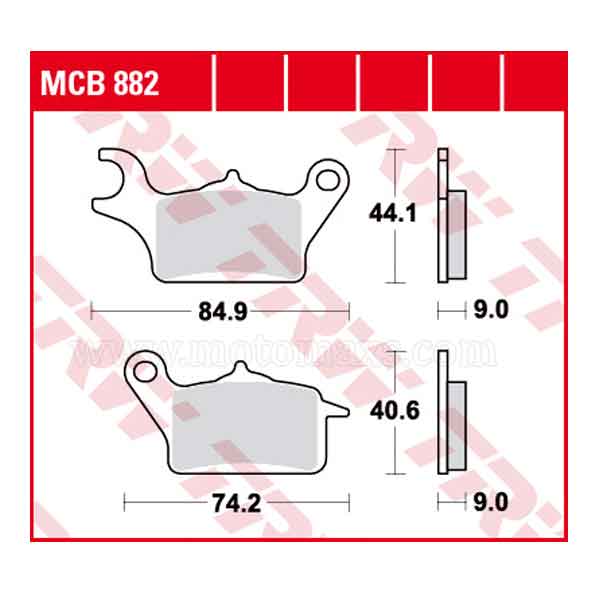 Pastilla Freno TRW MCB882 Orgánica