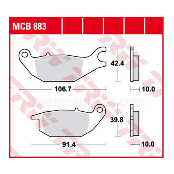 Pastilla Freno TRW MCB883 Orgánica