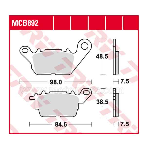 Pastilla Freno TRW MCB892 Orgánica