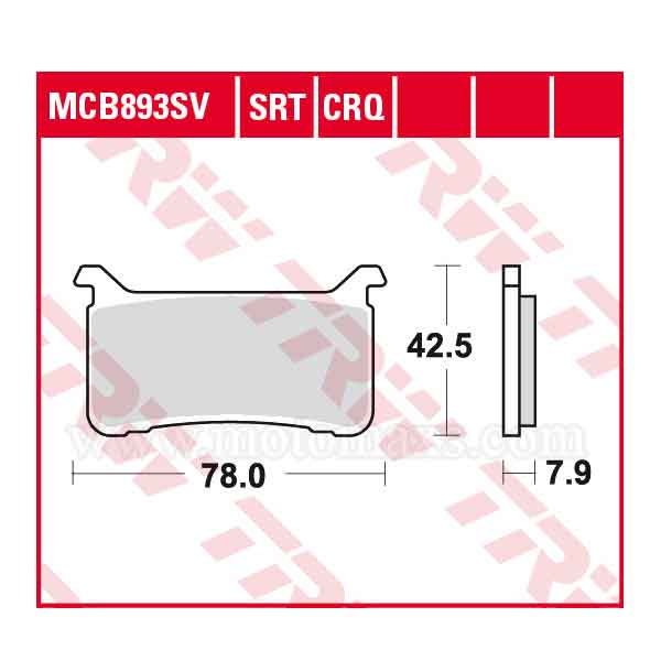 Pastillas Freno TRW MCB893SV Sinterizada