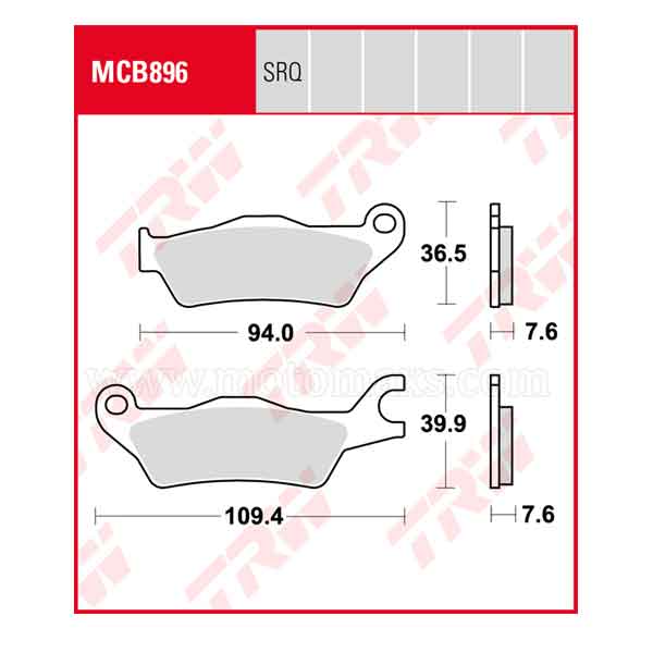 Pastilla Freno TRW MCB896 Orgánica