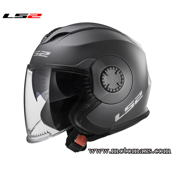 Casco Jet LS2 Verso OF570 "Solid" Titanio Mate.