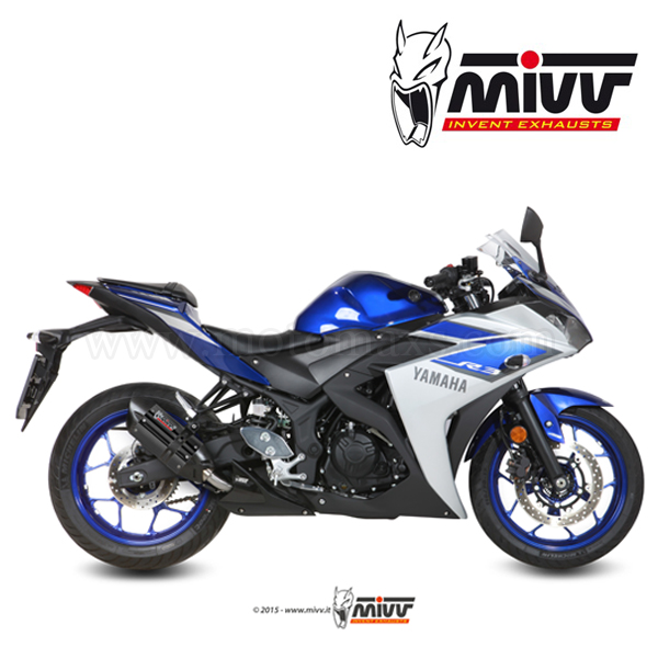 Escape MIVV "Suono Black" Slip-On (Acero) Yamaha YZF-R3 (HOM.)