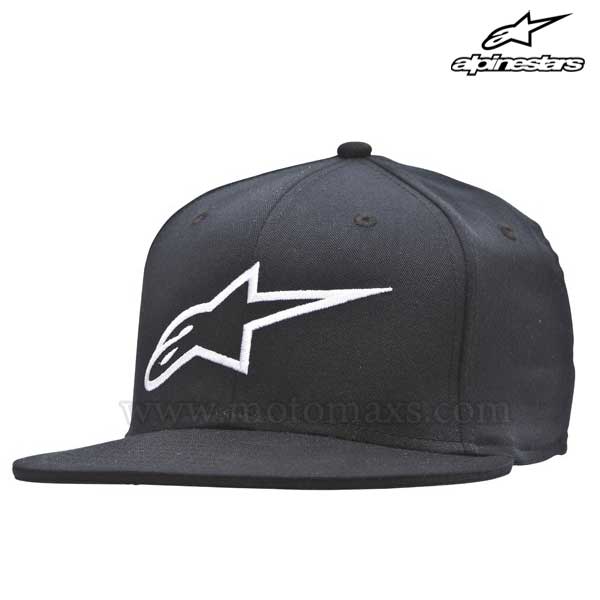 Gorra Alpinestars "Ageless Flat" Negra-Blanca.