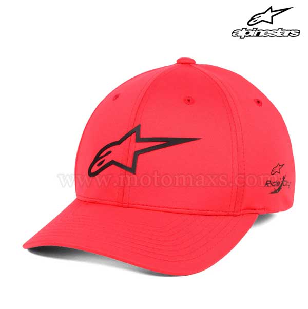 Gorra Alpinestars "Ageless Sonic Tech" Roja-Negra.