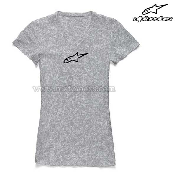 Camiseta Alpinestars "Ageless Women V Neck" Gris Clara.
