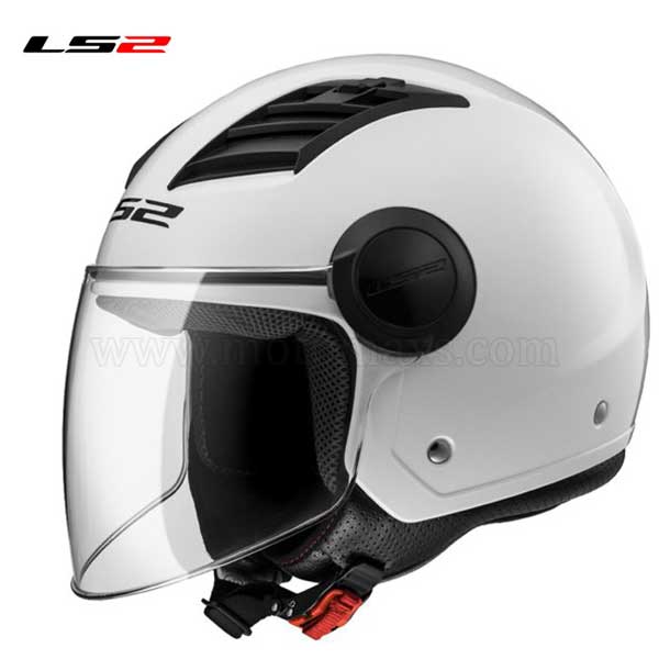 Casco Jet LS2 Airflow OF562 "Solid" Blanco.