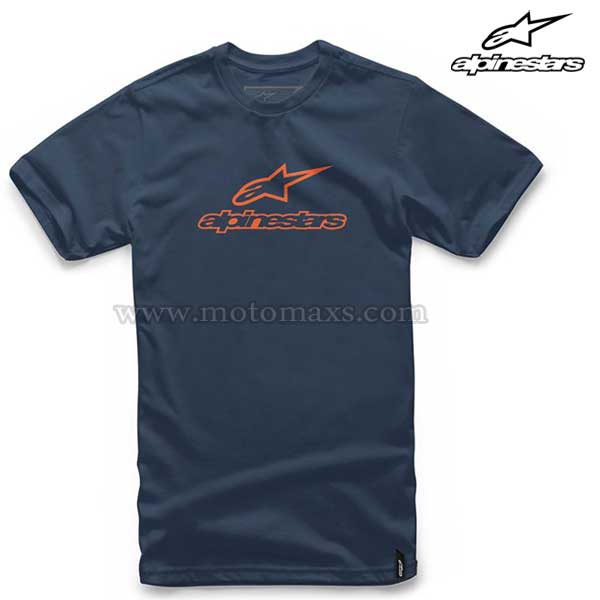 Camiseta Alpinestars "Always Classic" Azul-Naranja.