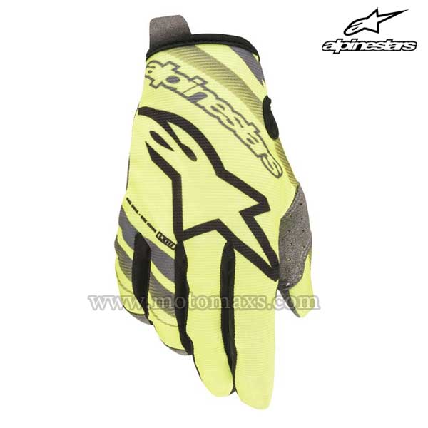 Guantes Cross Alpinestars "Radar" Amarillos Flúor-Grises.