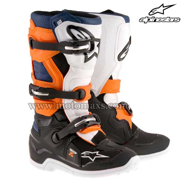 Botas Alpinestars Infantil "Tech 7S" Negras-Naranjas-Blancas-AZ.