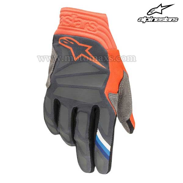 Guantes Cross Alpinestars "Aviator" Antracitas-Naranjas Flúor.