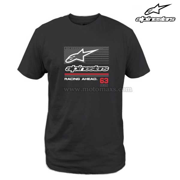 Camiseta Alpinestars "Back Straight" Negra.