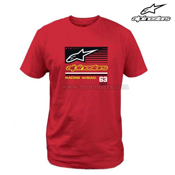 Camiseta Alpinestars "Back Straight" Roja.